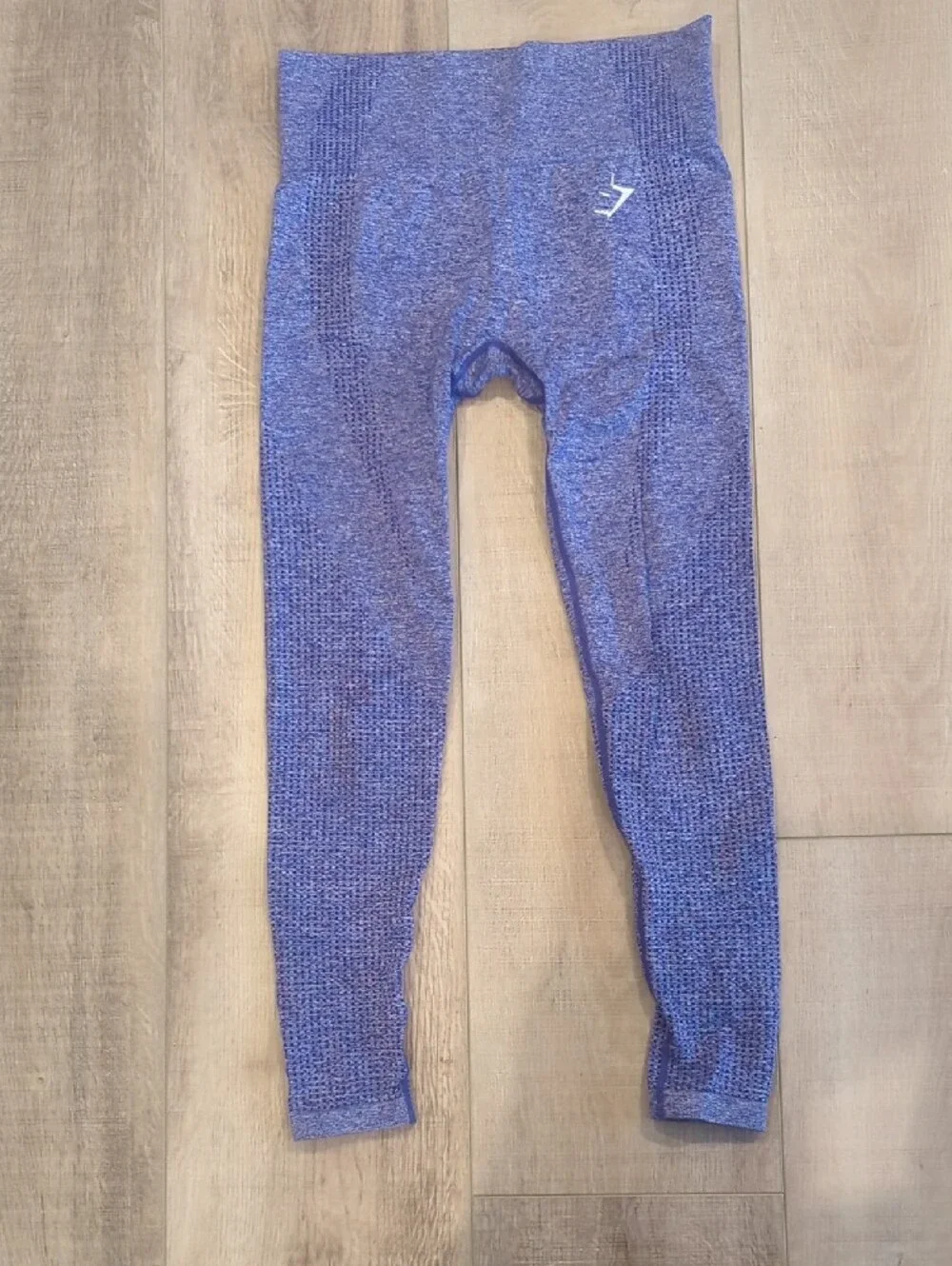 Gymshark Heathered Royal Blue Seamless Crop Top & High-Waist Leggings Set